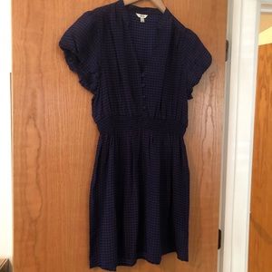 100% Silk Purple and Black Houndstooth Dress